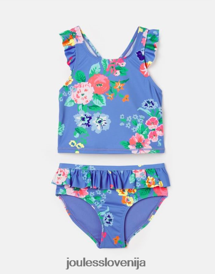 Joules oblačila dekleta laurielle tankini 2-12 let NFBJ4H319 modro cvetlično