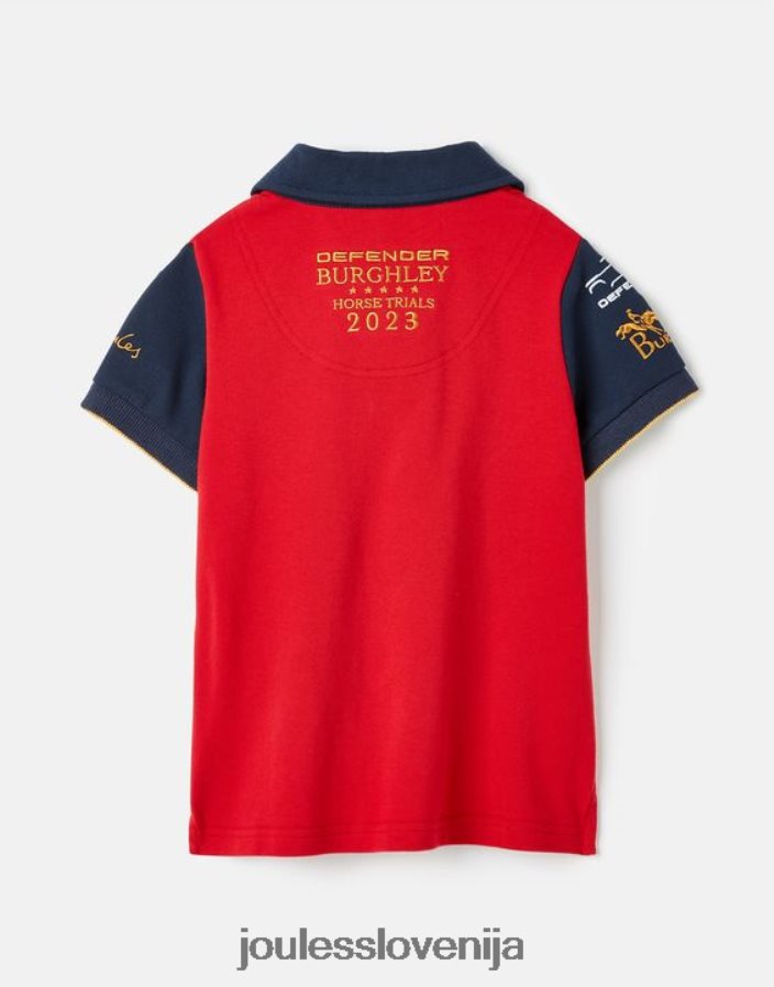 Joules oblačila dekleta burghley polo majica 2-12 let NFBJ4H329 temno rdeča