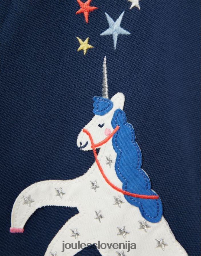 Joules oblačila dekleta moxie polo majica 2-12 let NFBJ4H315 mornarski samorog