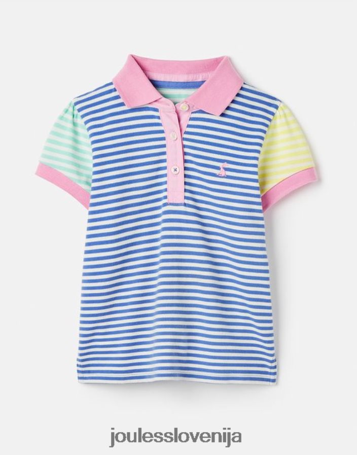 Joules oblačila dekleta polo majica s črtami morgan 2-12 let NFBJ4H255 modra več črta