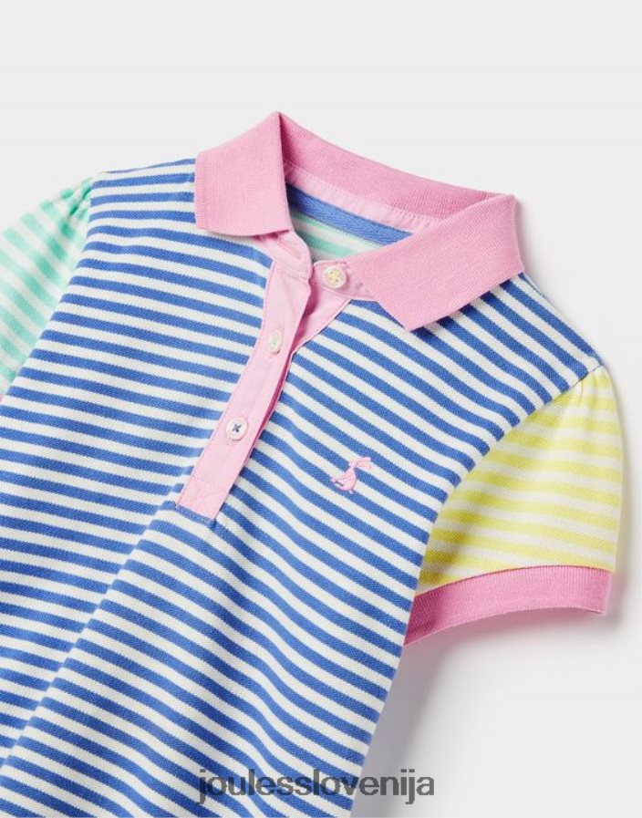 Joules oblačila dekleta polo majica s črtami morgan 2-12 let NFBJ4H255 modra več črta