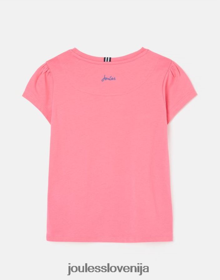 Joules oblačila dekleta cassie majica s kratkimi rokavi 2-12 let NFBJ4H311 aurora roza