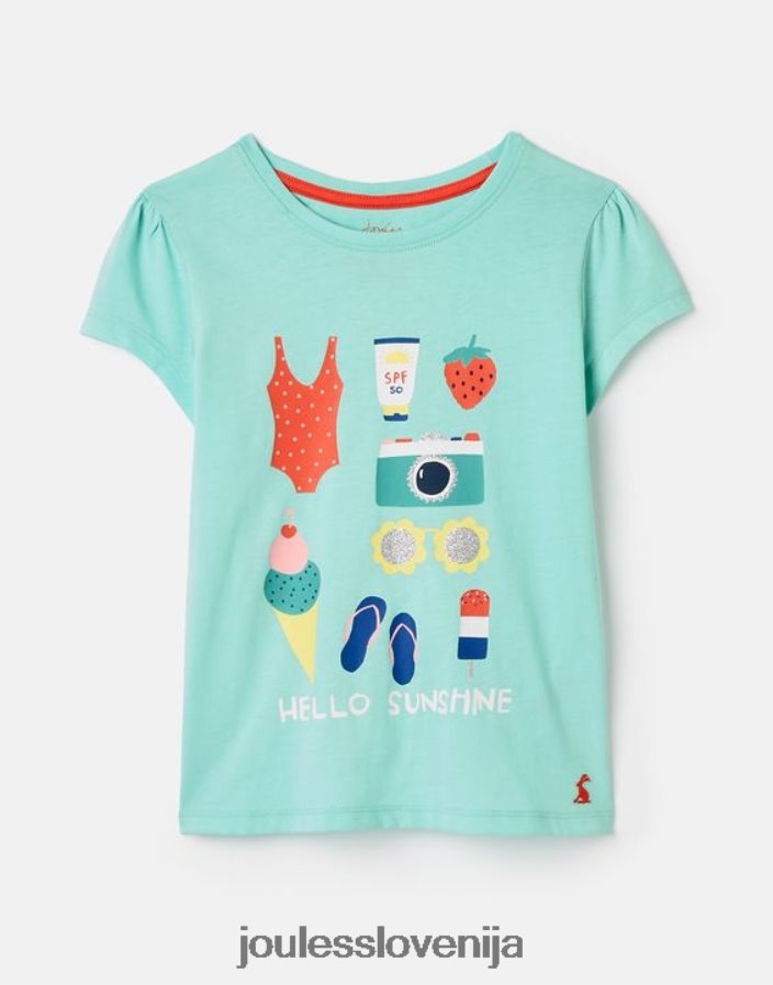 Joules oblačila dekleta pixie sitotisk majica 2-12 let NFBJ4H261 modre počitnice