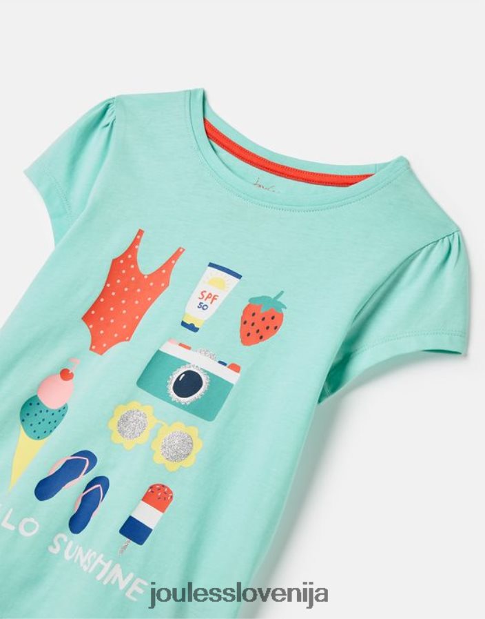 Joules oblačila dekleta pixie sitotisk majica 2-12 let NFBJ4H261 modre počitnice