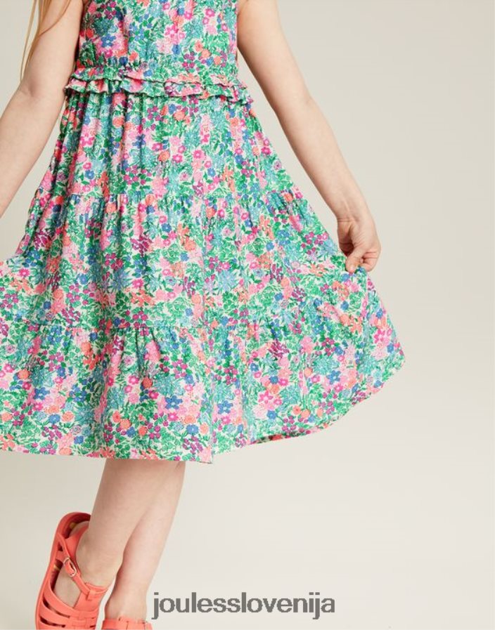 Joules oblačila dekleta večplastna obleka theadora s shirred Empire 5-12 let NFBJ4H293 multi ditsy