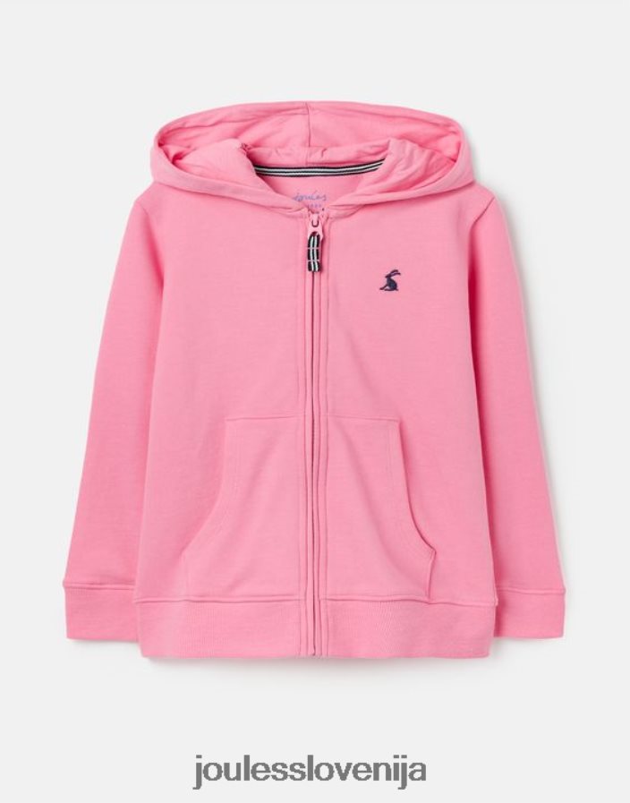 Joules oblačila dekleta mayday zip through pulover s kapuco 2-12 let NFBJ4H263 aurora roza