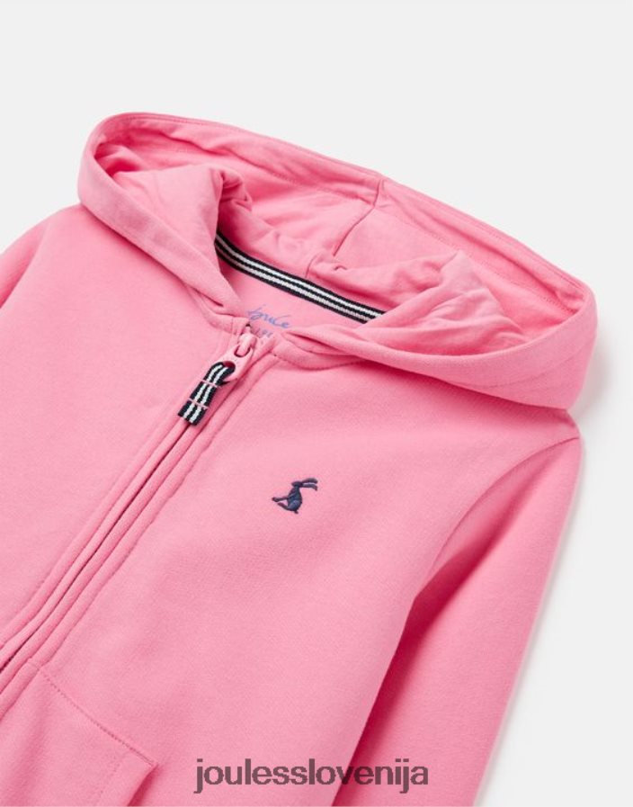 Joules oblačila dekleta mayday zip through pulover s kapuco 2-12 let NFBJ4H263 aurora roza