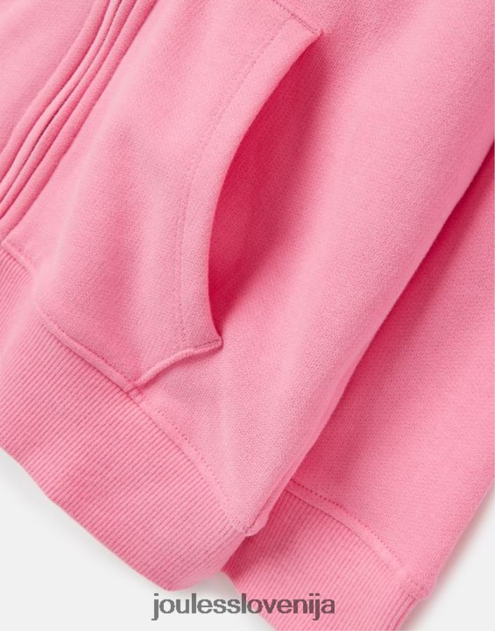 Joules oblačila dekleta mayday zip through pulover s kapuco 2-12 let NFBJ4H263 aurora roza