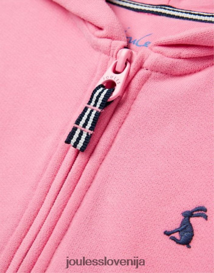 Joules oblačila dekleta mayday zip through pulover s kapuco 2-12 let NFBJ4H263 aurora roza