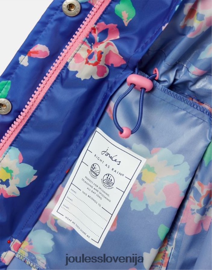 Joules oblačila dekleta Golightly Packaway jakna 2-12 let NFBJ4H305 modro cvetlično