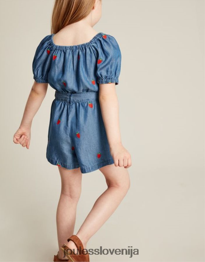 Joules oblačila dekleta betty kombinezon s kvadratnim izrezom 2-12 let NFBJ4H280 chambray jagoda
