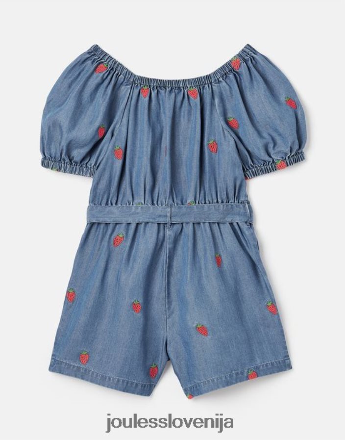 Joules oblačila dekleta betty kombinezon s kvadratnim izrezom 2-12 let NFBJ4H280 chambray jagoda