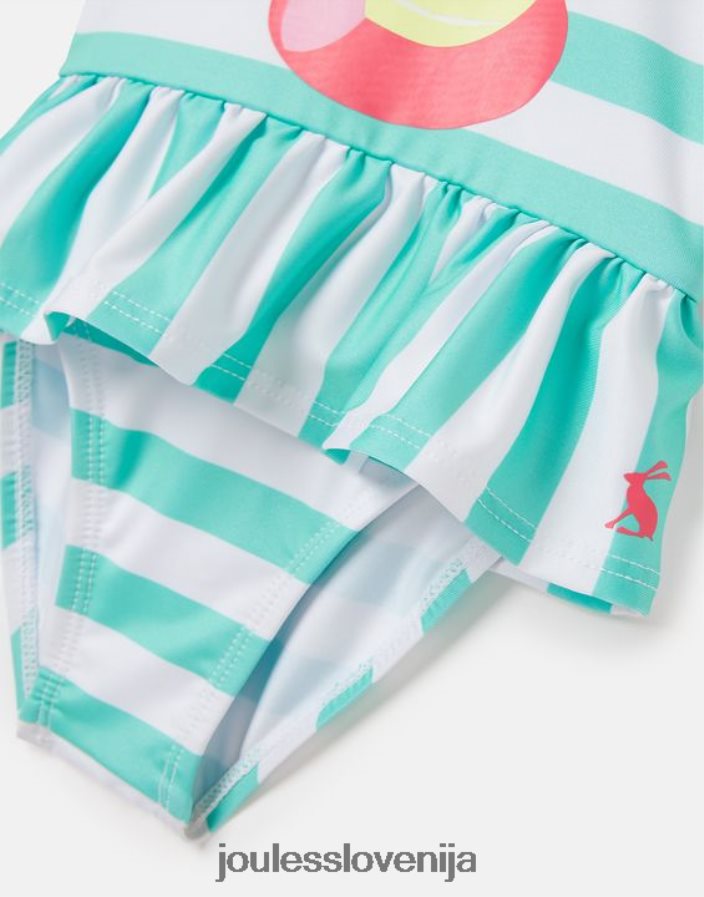 Joules oblačila dojenčki kopalke z naborki 0-3 leta NFBJ4H420 aqua stripe cat