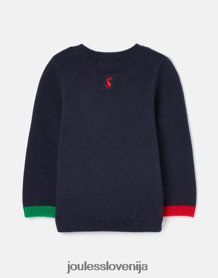 Joules oblačila dekleta cracking intarsia pleten pulover 0-24 mes NFBJ4H413 mornariški severni jelen