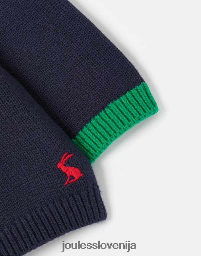 Joules oblačila dekleta cracking intarsia pleten pulover 0-24 mes NFBJ4H413 mornariški severni jelen