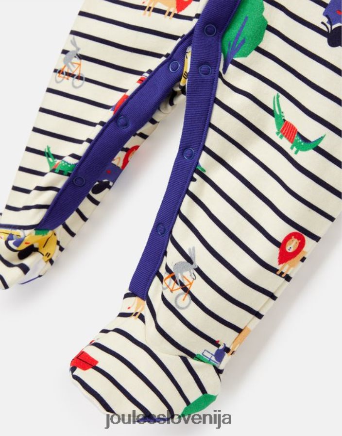 Joules oblačila dojenčki Razamataz Onesie s potiskom iz ekološko pridelanega bombaža 0-9 mesecev NFBJ4H433 safari z modro črto