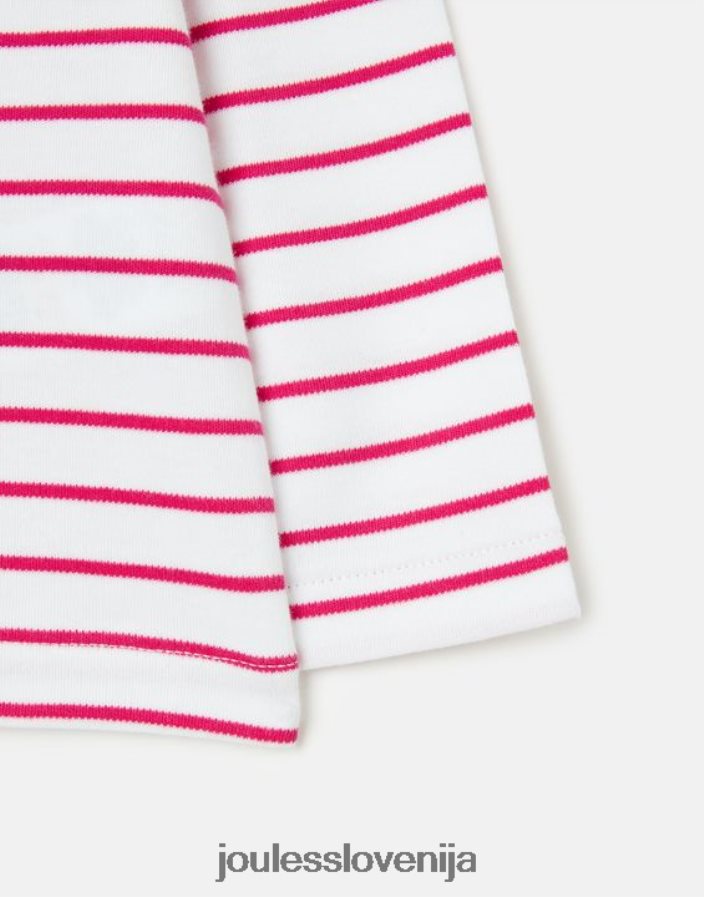 Joules oblačila dojenčki majica z dolgimi rokavi harbour stripe 0 - 3 leta NFBJ4H405 roza trak