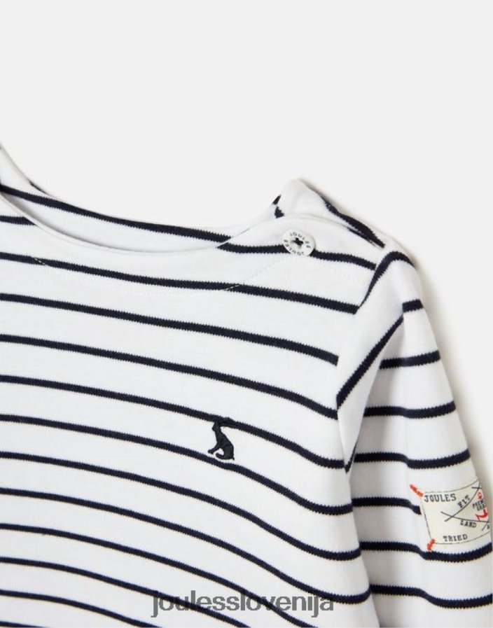 Joules oblačila dojenčki majica z dolgimi rokavi harbour stripe 0 - 3 leta NFBJ4H415 mornarski trak