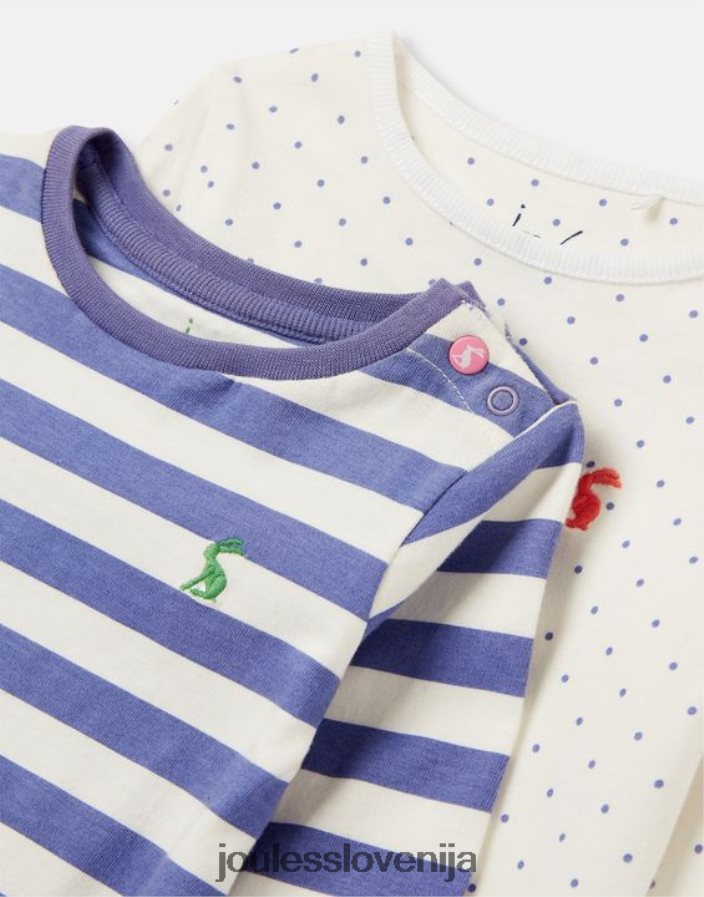Joules oblačila dojenčki olive paket dveh bodijev 0-9 mes NFBJ4H416 pikčasti trak