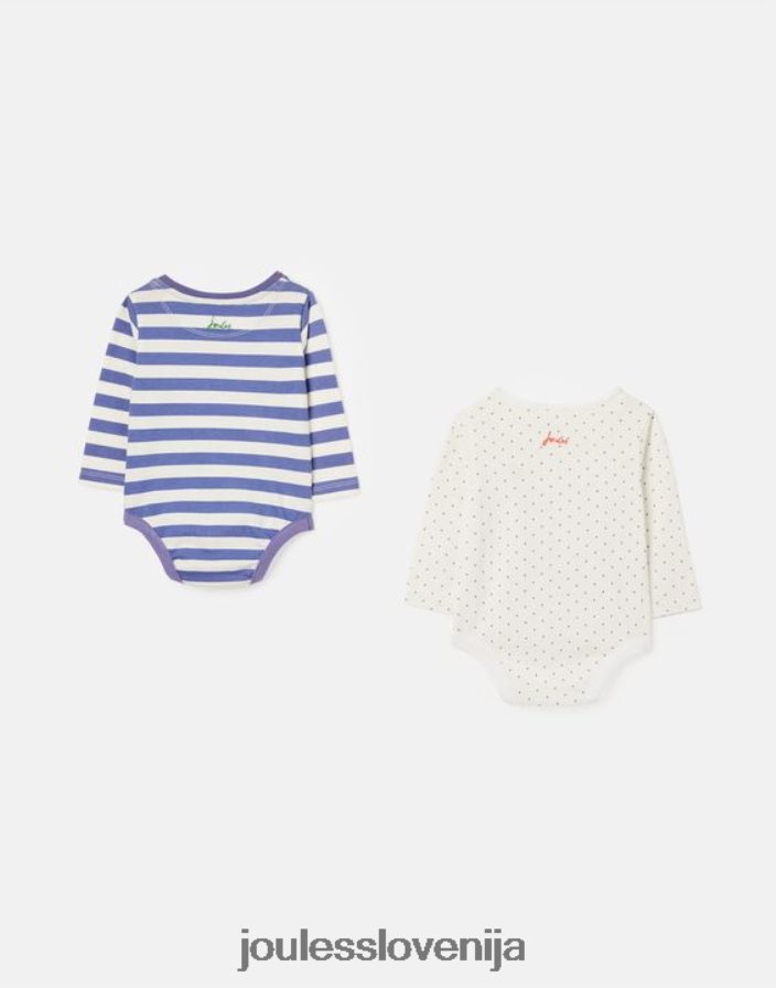 Joules oblačila dojenčki olive paket dveh bodijev 0-9 mes NFBJ4H416 pikčasti trak