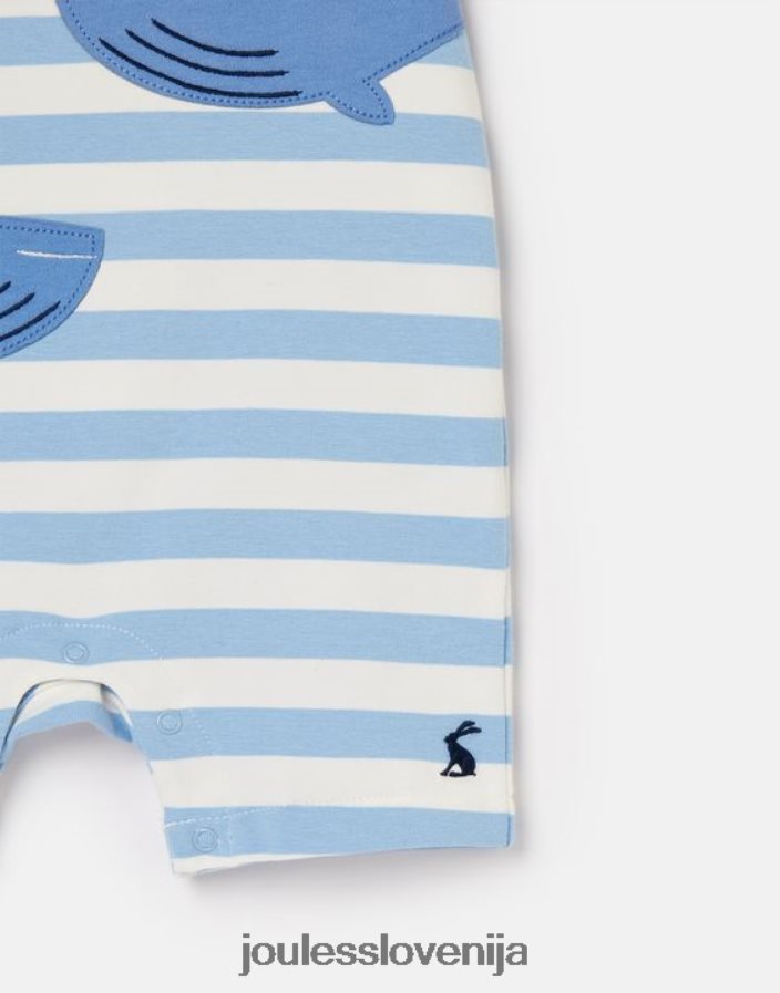 Joules oblačila dojenčki patch artwork romper 0-24 mesecev NFBJ4H425 bluwhales