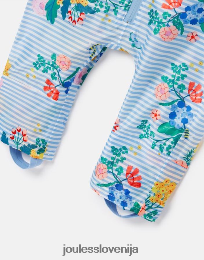 Joules oblačila dojenčki puddle nepremočljiva obleka 3 mesece-3 leta NFBJ4H414 modra črtasta cvetica