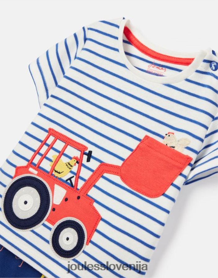 Joules oblačila dojenčki set umetnin byron 0-3 leta NFBJ4H438 modri traktor