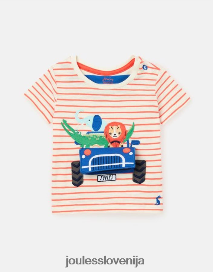 Joules oblačila dojenčki tate artwork majica 0-3 leta NFBJ4H401 tovornjak z rdečo črto