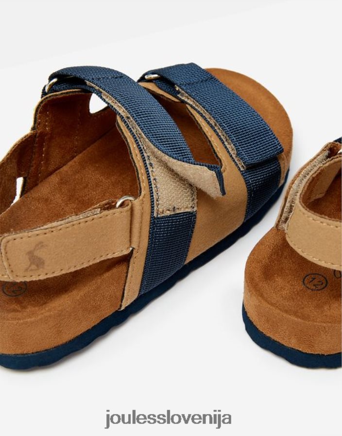 Joules obutev fantje toby sandali z velcro trakom NFBJ4H389 tan mornarica