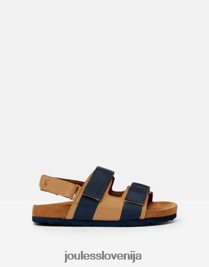 Joules obutev fantje toby sandali z velcro trakom NFBJ4H389 tan mornarica