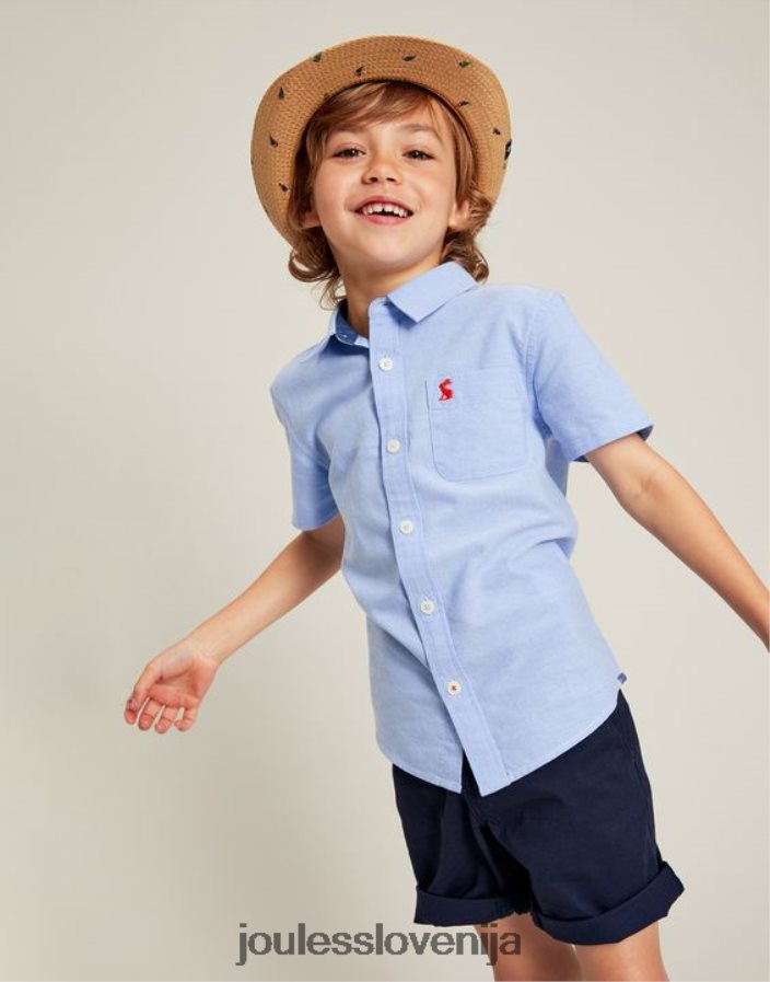 Joules oblačila fantje oxford majica s kratkimi rokavi 2-12 let NFBJ4H379 modra