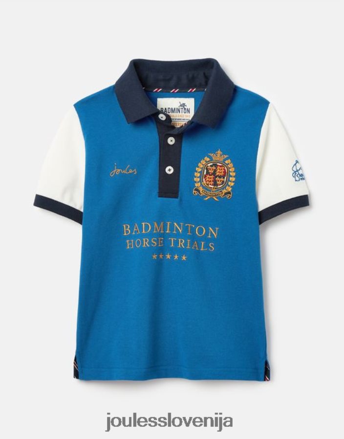Joules oblačila fantje otroška unisex polo majica za badminton 2-12 let NFBJ4H345 modra