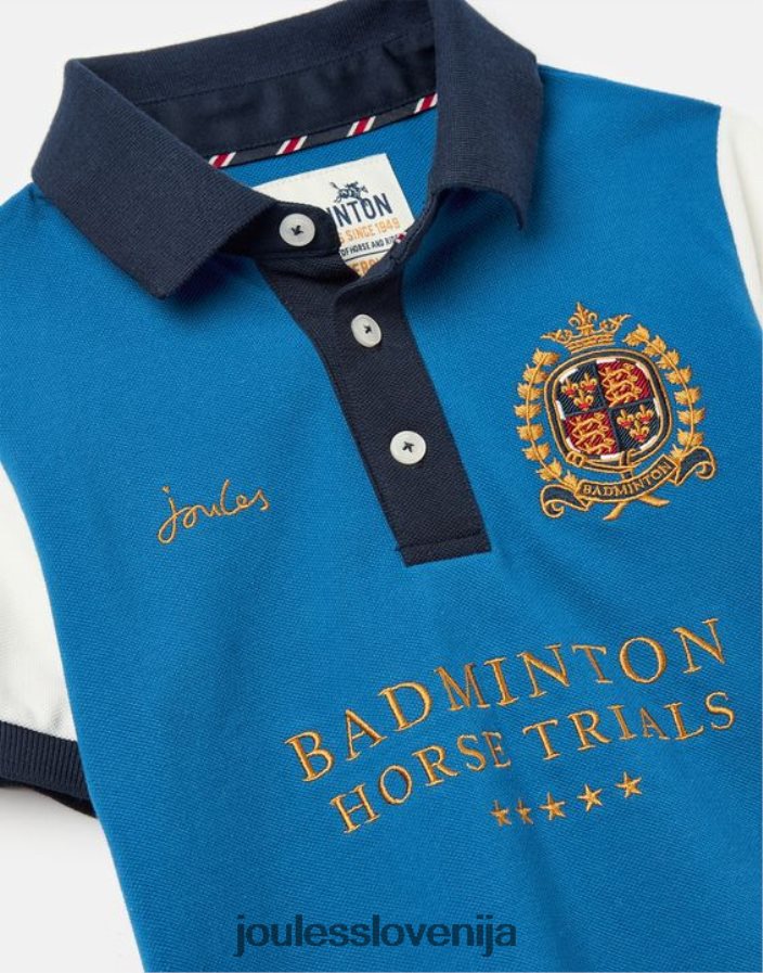 Joules oblačila fantje otroška unisex polo majica za badminton 2-12 let NFBJ4H345 modra