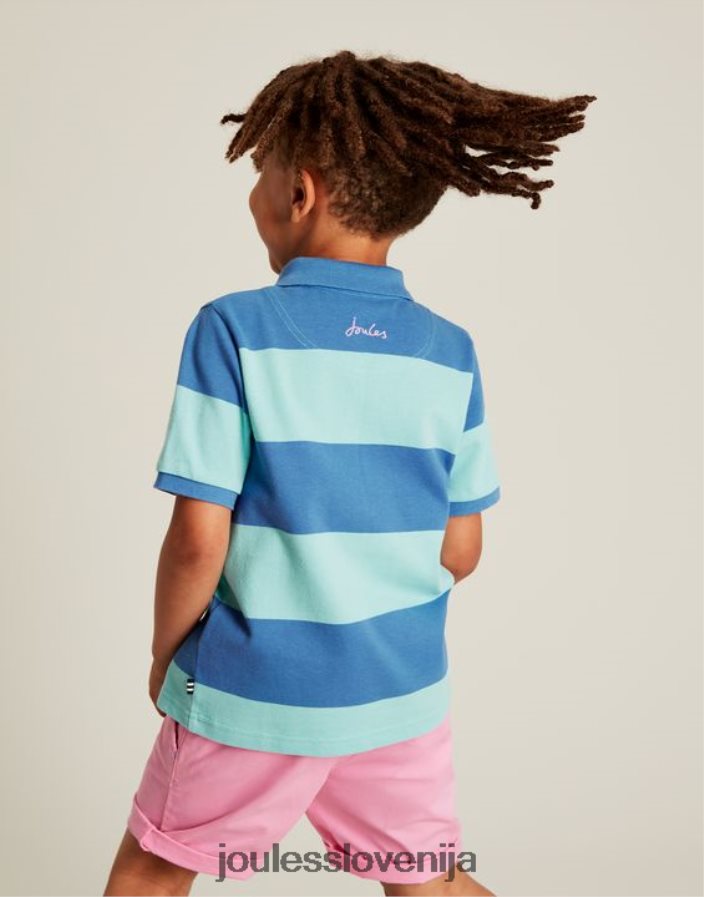 Joules oblačila fantje polo majica s črtami iz lesa 2-12 let NFBJ4H335 modri trak