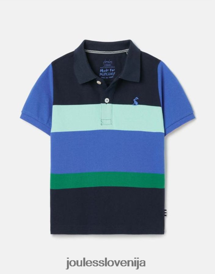 Joules oblačila fantje polo majica s črtami iz lesa 2-12 let NFBJ4H385 modra več črta