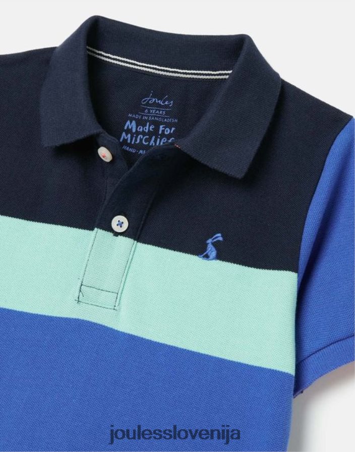 Joules oblačila fantje polo majica s črtami iz lesa 2-12 let NFBJ4H385 modra več črta
