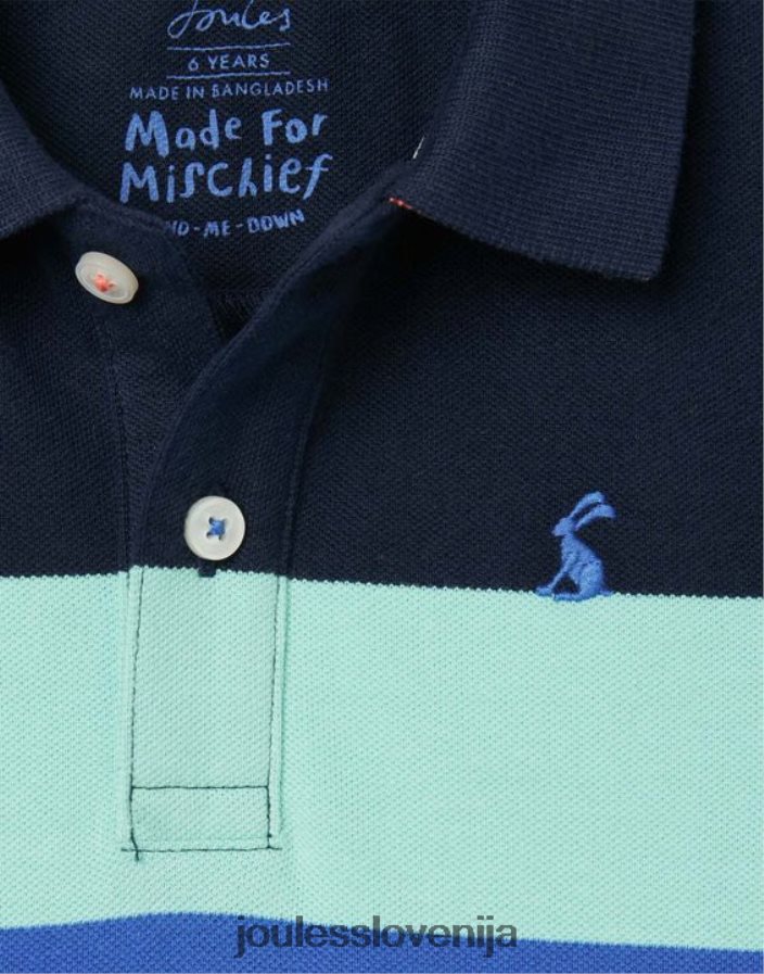 Joules oblačila fantje polo majica s črtami iz lesa 2-12 let NFBJ4H385 modra več črta