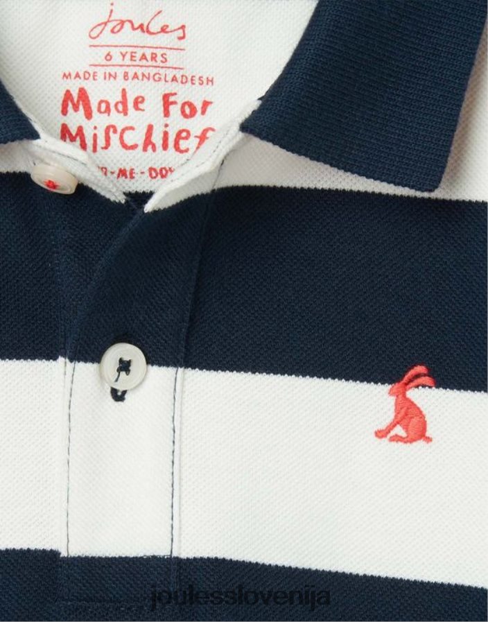 Joules oblačila fantje polo majica s črtami iz lesa 2-12 let NFBJ4H387 francoska mornarska črta