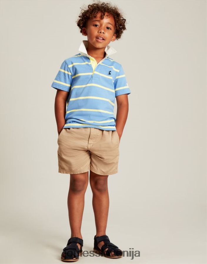 Joules oblačila fantje polo majica z ozzy črtami 2-12 let NFBJ4H350 modro rumena črta