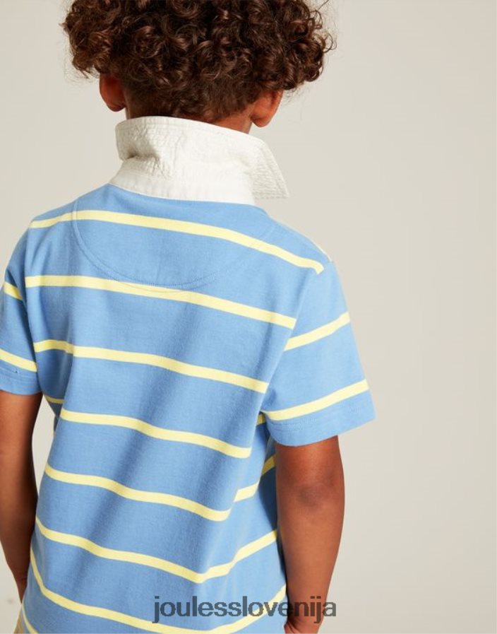 Joules oblačila fantje polo majica z ozzy črtami 2-12 let NFBJ4H350 modro rumena črta