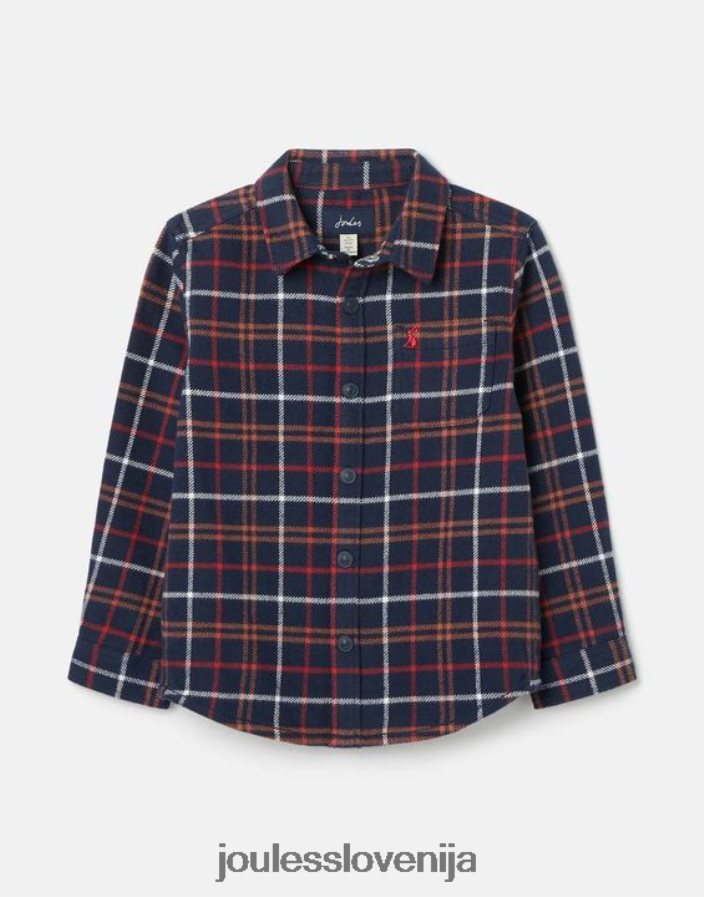 Joules oblačila fantje aiden shacket 2-12 let NFBJ4H366 mornarsko večplastni karo