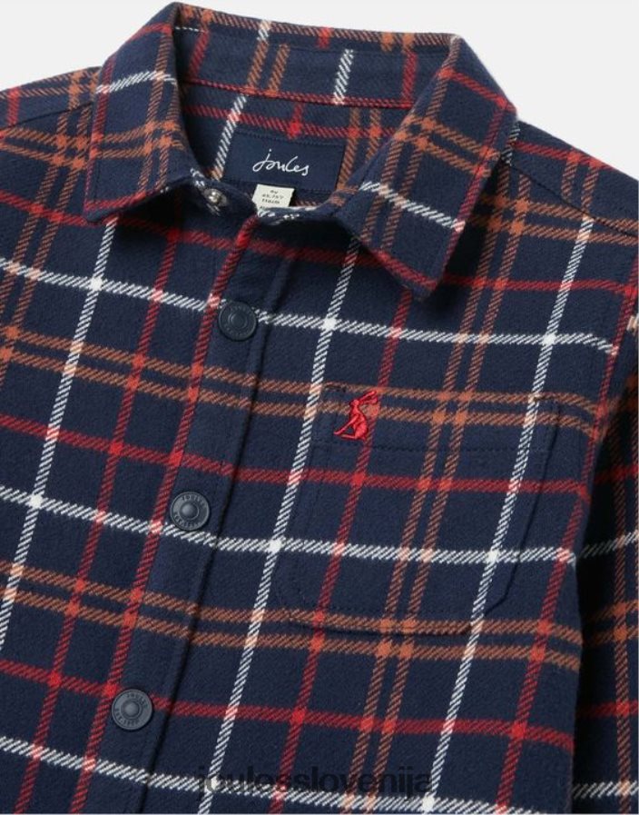 Joules oblačila fantje aiden shacket 2-12 let NFBJ4H366 mornarsko večplastni karo