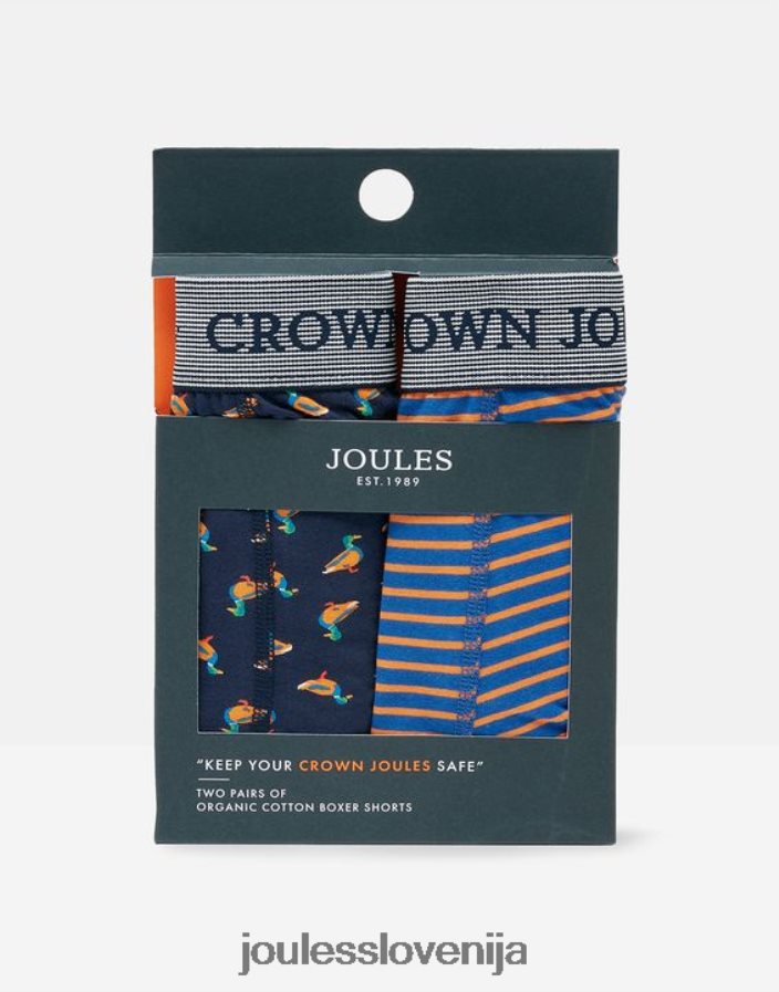 Joules dodatki moški crown bombažne boksarice 2 pak NFBJ4H170 mornarska raca gos