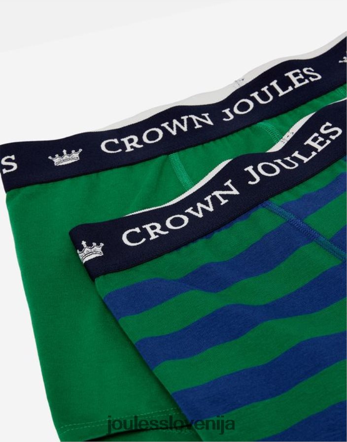 Joules dodatki moški crown bombažne boksarice 2 pak NFBJ4H172 zeleno modra črta