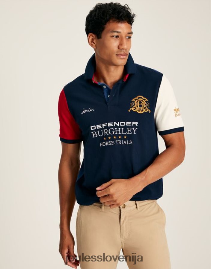 Joules oblačila moški burghley polo majica s kratkimi rokavi NFBJ4H222 francoska mornarica