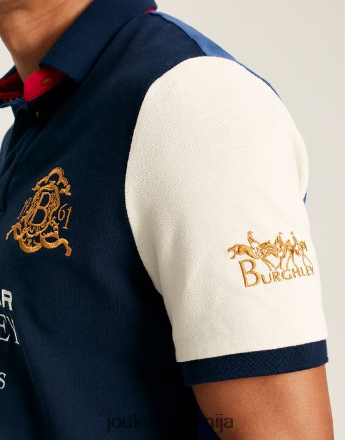 Joules oblačila moški burghley polo majica s kratkimi rokavi NFBJ4H222 francoska mornarica