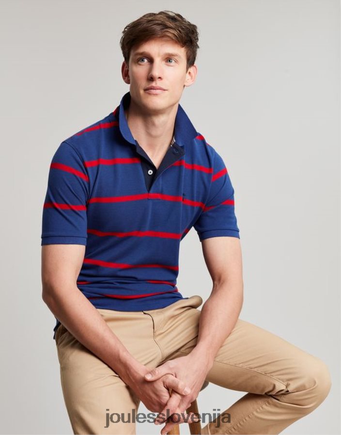Joules oblačila moški filbert polo majica NFBJ4H217 mornarsko rdeča črta