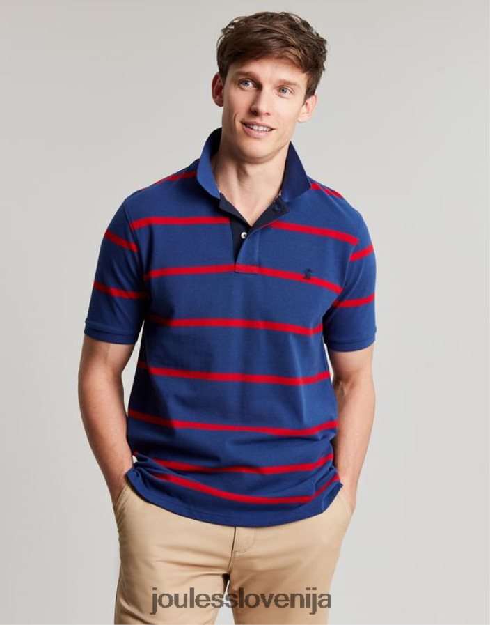 Joules oblačila moški filbert polo majica NFBJ4H217 mornarsko rdeča črta