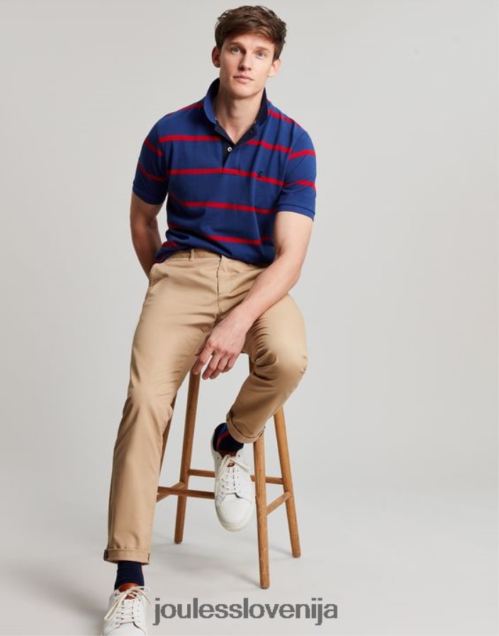 Joules oblačila moški filbert polo majica NFBJ4H217 mornarsko rdeča črta