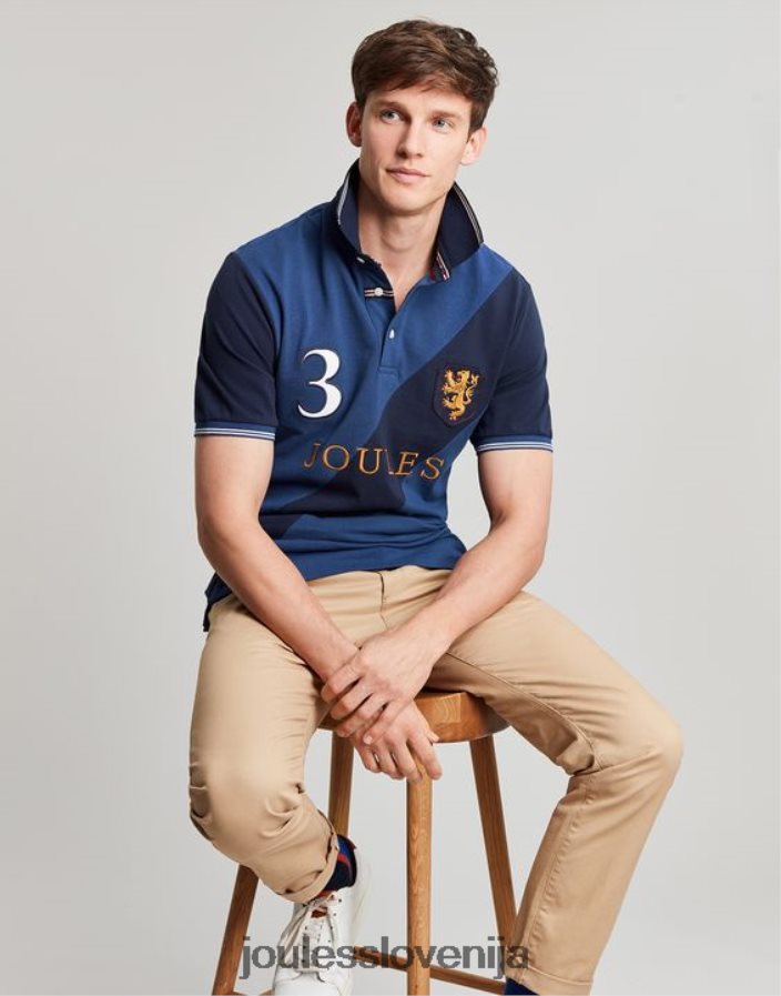 Joules oblačila moški okrašena polo majica NFBJ4H216 temno modra